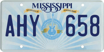 MS license plate AHY658