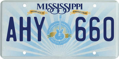 MS license plate AHY660