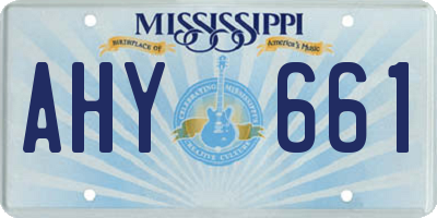 MS license plate AHY661