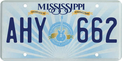 MS license plate AHY662