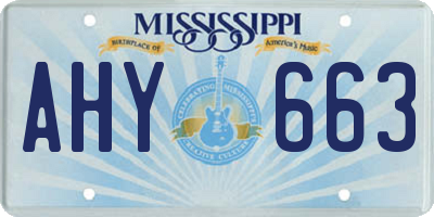 MS license plate AHY663