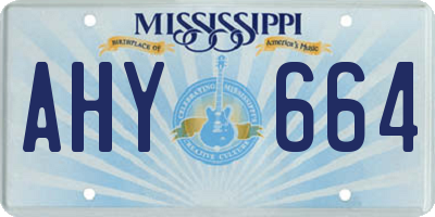 MS license plate AHY664