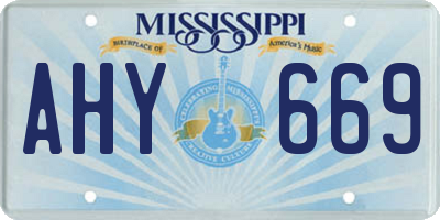 MS license plate AHY669