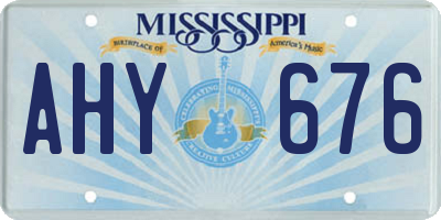 MS license plate AHY676