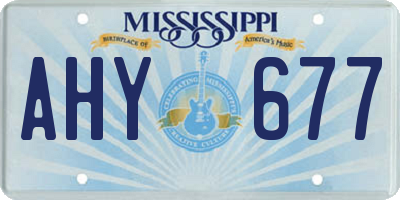 MS license plate AHY677
