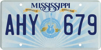 MS license plate AHY679