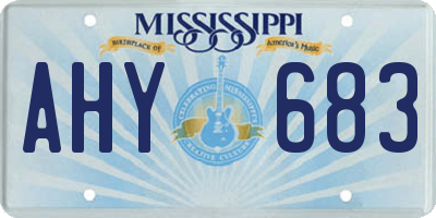 MS license plate AHY683