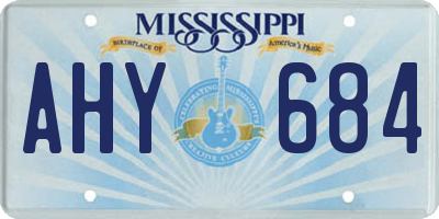 MS license plate AHY684