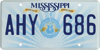 MS license plate AHY686