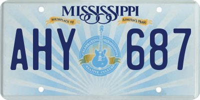 MS license plate AHY687