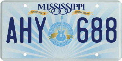 MS license plate AHY688