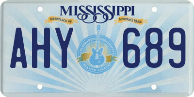MS license plate AHY689
