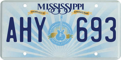 MS license plate AHY693