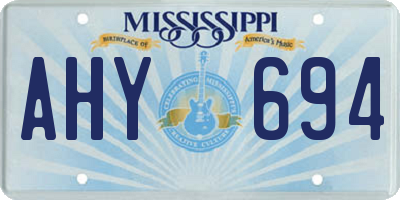 MS license plate AHY694