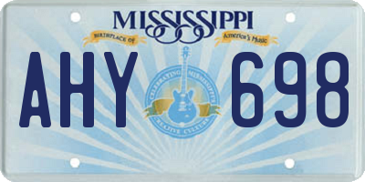 MS license plate AHY698