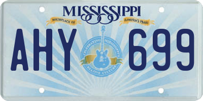MS license plate AHY699