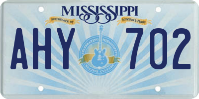 MS license plate AHY702