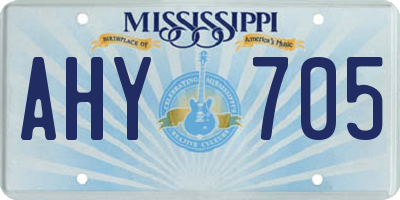MS license plate AHY705
