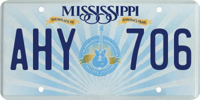 MS license plate AHY706