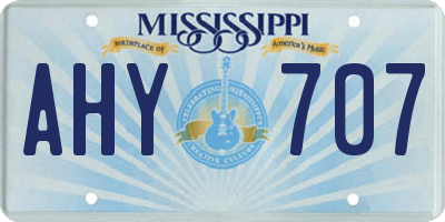MS license plate AHY707