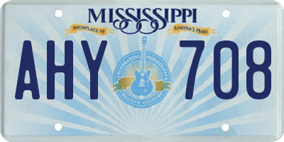 MS license plate AHY708