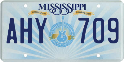 MS license plate AHY709