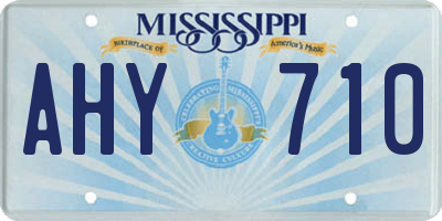 MS license plate AHY710