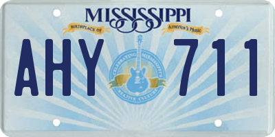 MS license plate AHY711