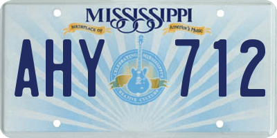 MS license plate AHY712