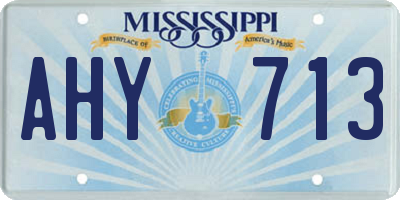 MS license plate AHY713