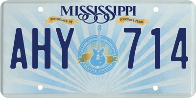 MS license plate AHY714