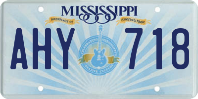 MS license plate AHY718