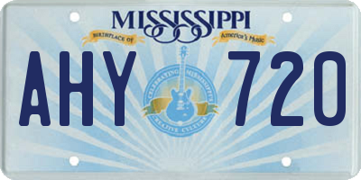 MS license plate AHY720