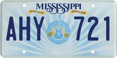 MS license plate AHY721