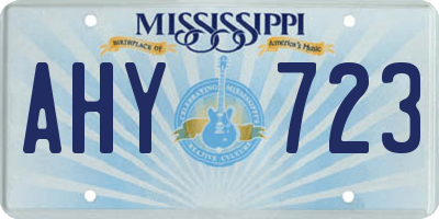 MS license plate AHY723