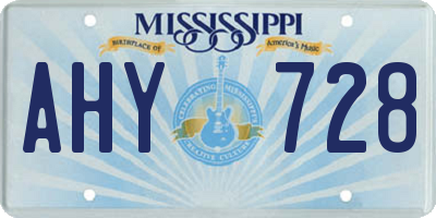 MS license plate AHY728
