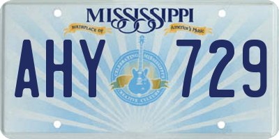 MS license plate AHY729