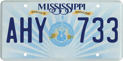 MS license plate AHY733