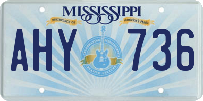 MS license plate AHY736
