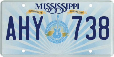 MS license plate AHY738