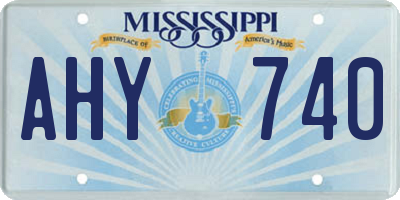 MS license plate AHY740