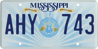 MS license plate AHY743