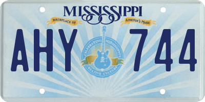 MS license plate AHY744