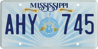 MS license plate AHY745