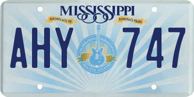 MS license plate AHY747