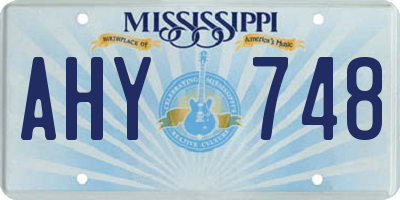 MS license plate AHY748