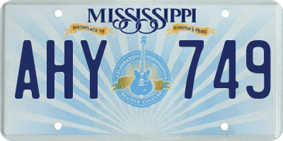 MS license plate AHY749