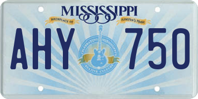 MS license plate AHY750