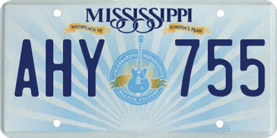 MS license plate AHY755