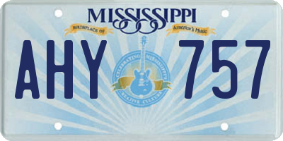 MS license plate AHY757